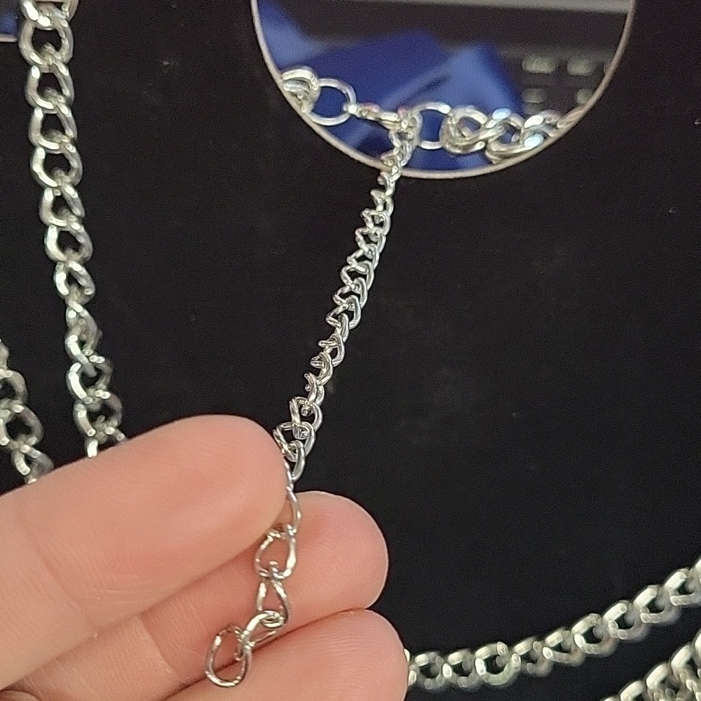 Silver White Beaded 15 Strand Layered Necklace - Picture 4 of 6